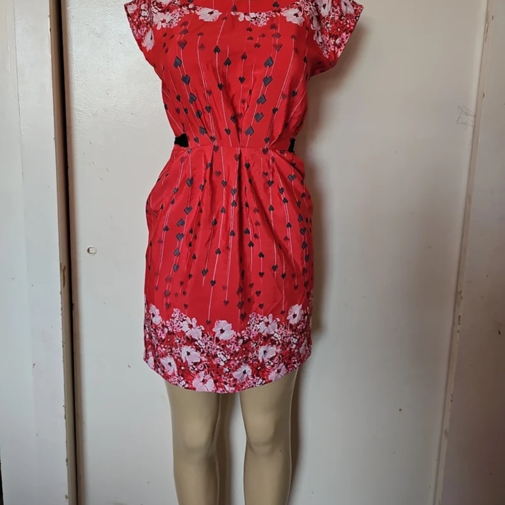 BeBop Red and Black Floral Mini Dress - Picture 1 of 6